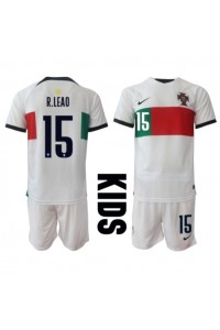 Portugali Rafael Leao #15 Jalkapallovaatteet Lasten Vieraspeliasu MM-kisat 2022 Lyhythihainen (+ Lyhyet housut)